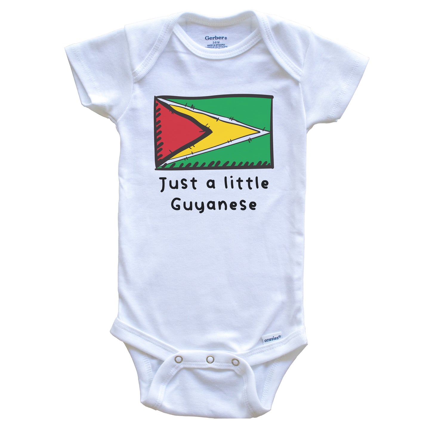 Just A Little Guyanese Funny Cute Guyana Flag Baby Onesie