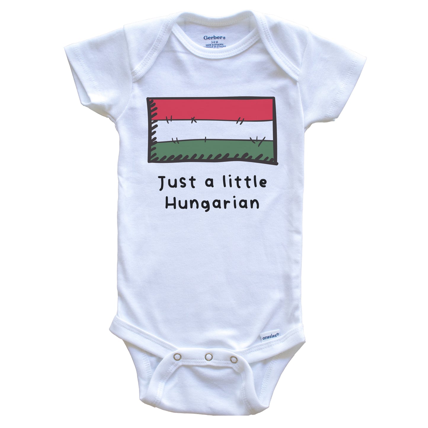 Just A Little Hungarian Funny Cute Hungary Flag Baby Onesie