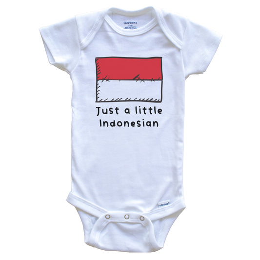 Just A Little Indonesian Funny Cute Indonesia Flag Baby Onesie