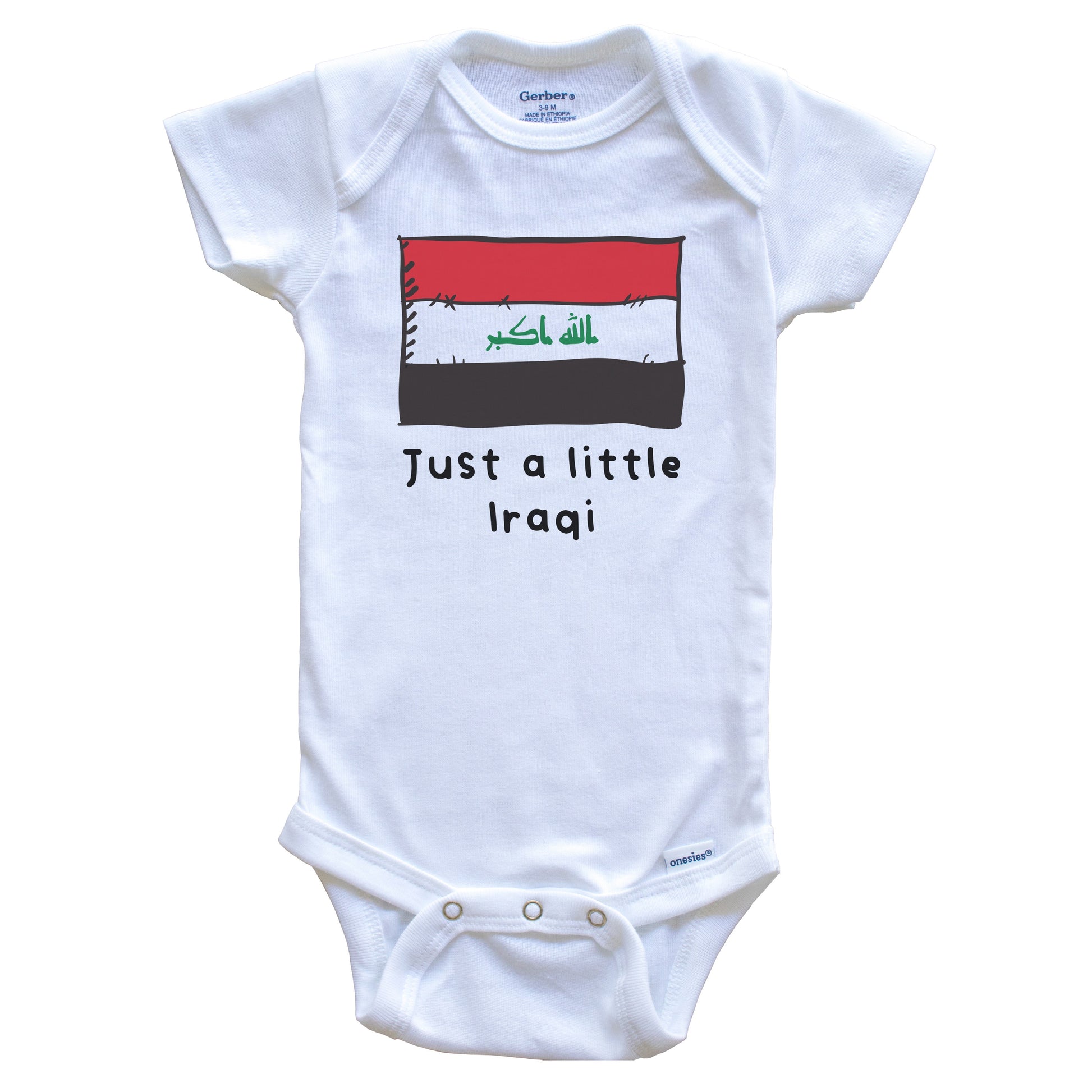 Just A Little Iraqi Funny Cute Iraq Flag Baby Onesie