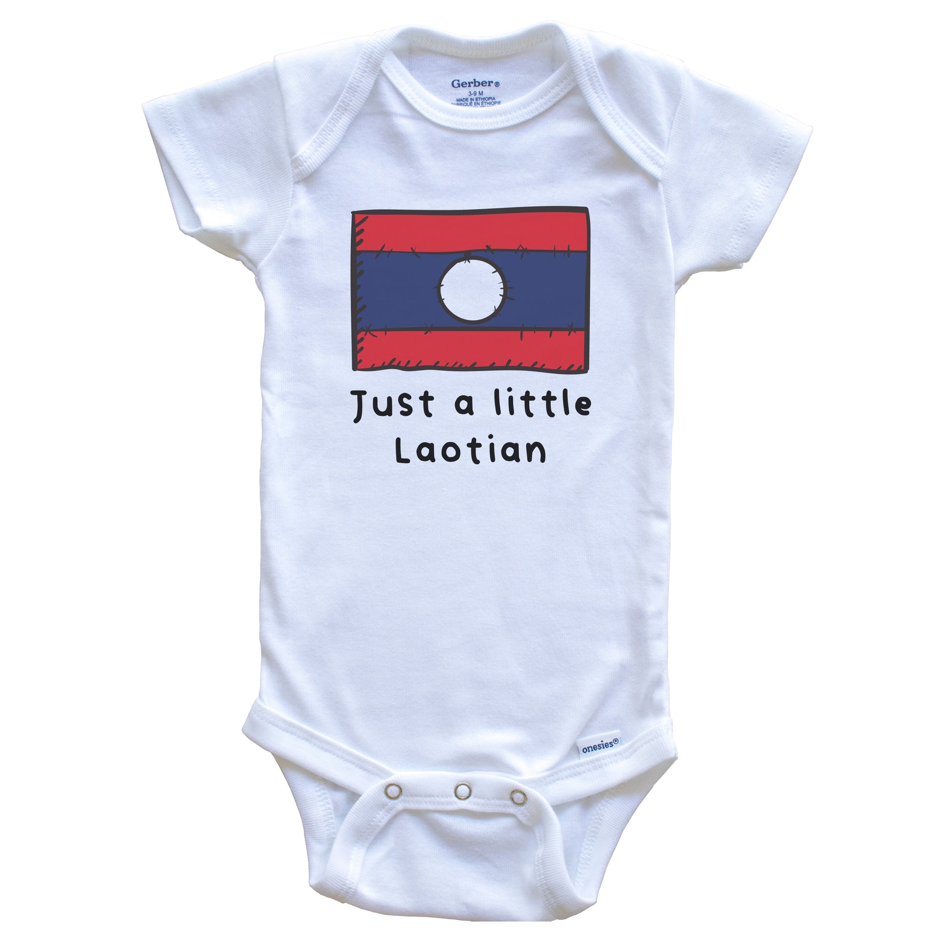 Just A Little Laotian Funny Cute Laos Flag Baby Onesie