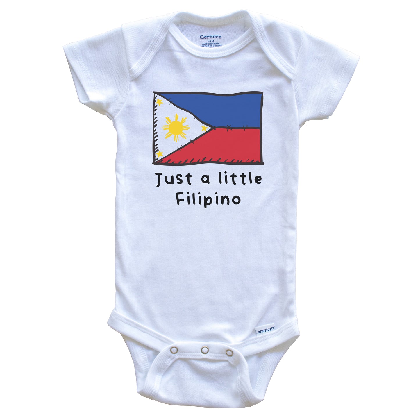 Just A Little Filipino Funny Cute Philippines Flag Baby Onesie
