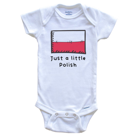 Just A Little Polish Funny Cute Poland Flag Baby Onesie