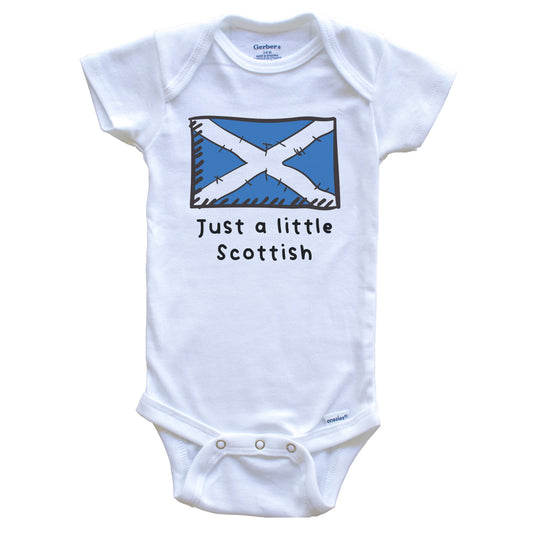 Just A Little Scottish Funny Cute Scotland Flag Baby Onesie