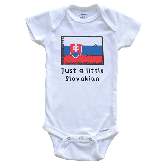 Just A Little Slovakian Funny Cute Slovakia Flag Baby Onesie