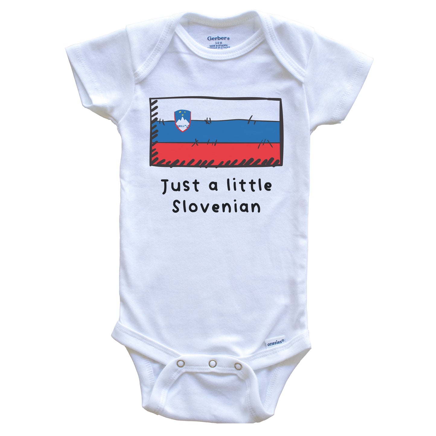 Just A Little Slovenian Funny Cute Slovenia Flag Baby Onesie