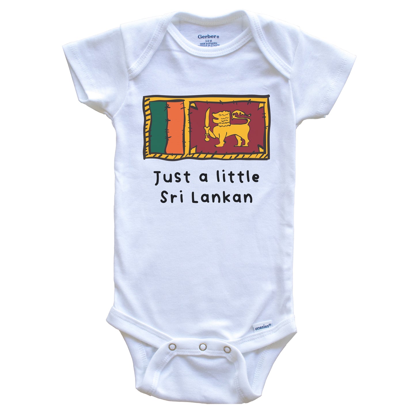 Just A Little Sri Lankan Funny Cute Sri Lanka Flag Baby Onesie