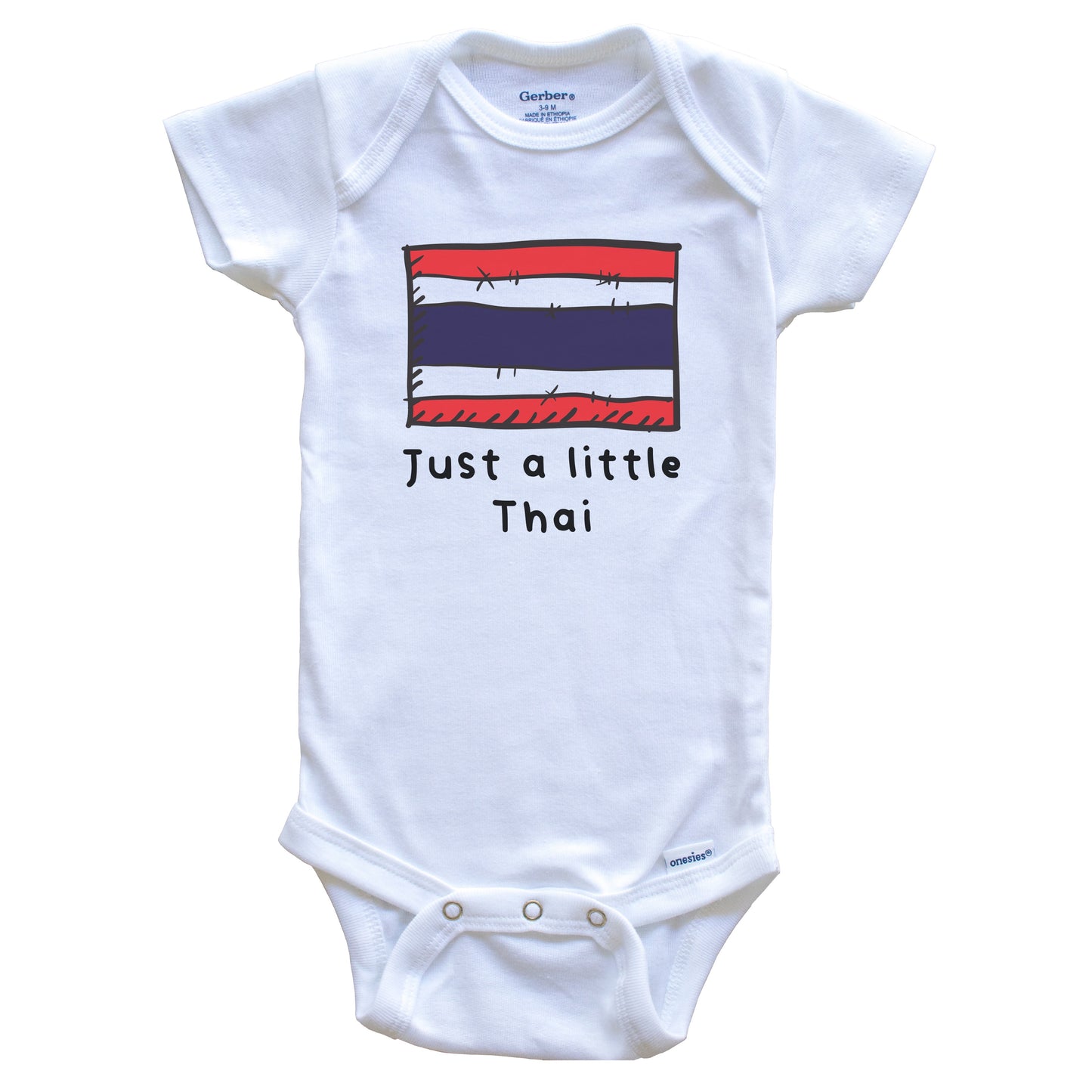 Just A Little Thai Funny Cute Thailand Flag Baby Onesie