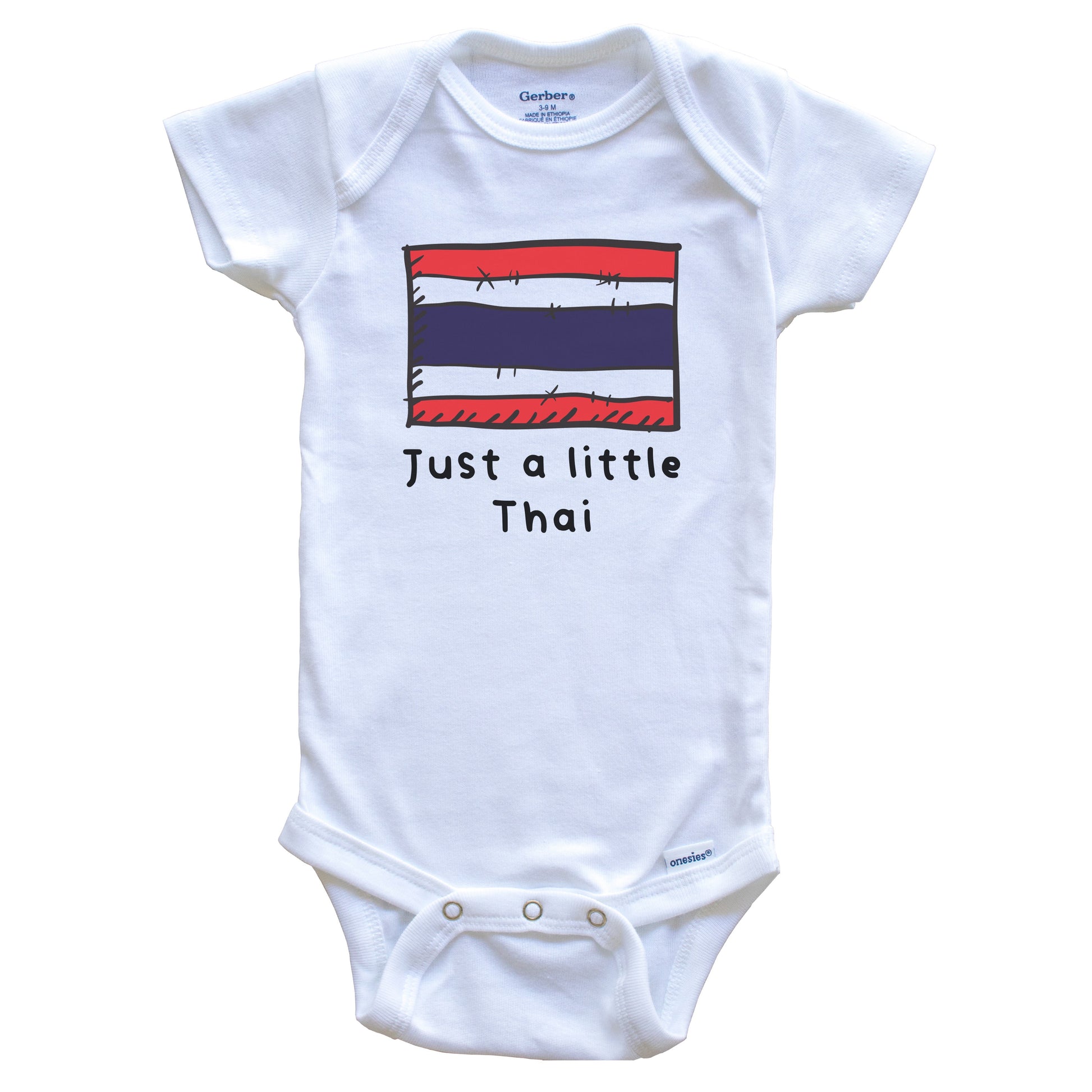 Just A Little Thai Funny Cute Thailand Flag Baby Onesie