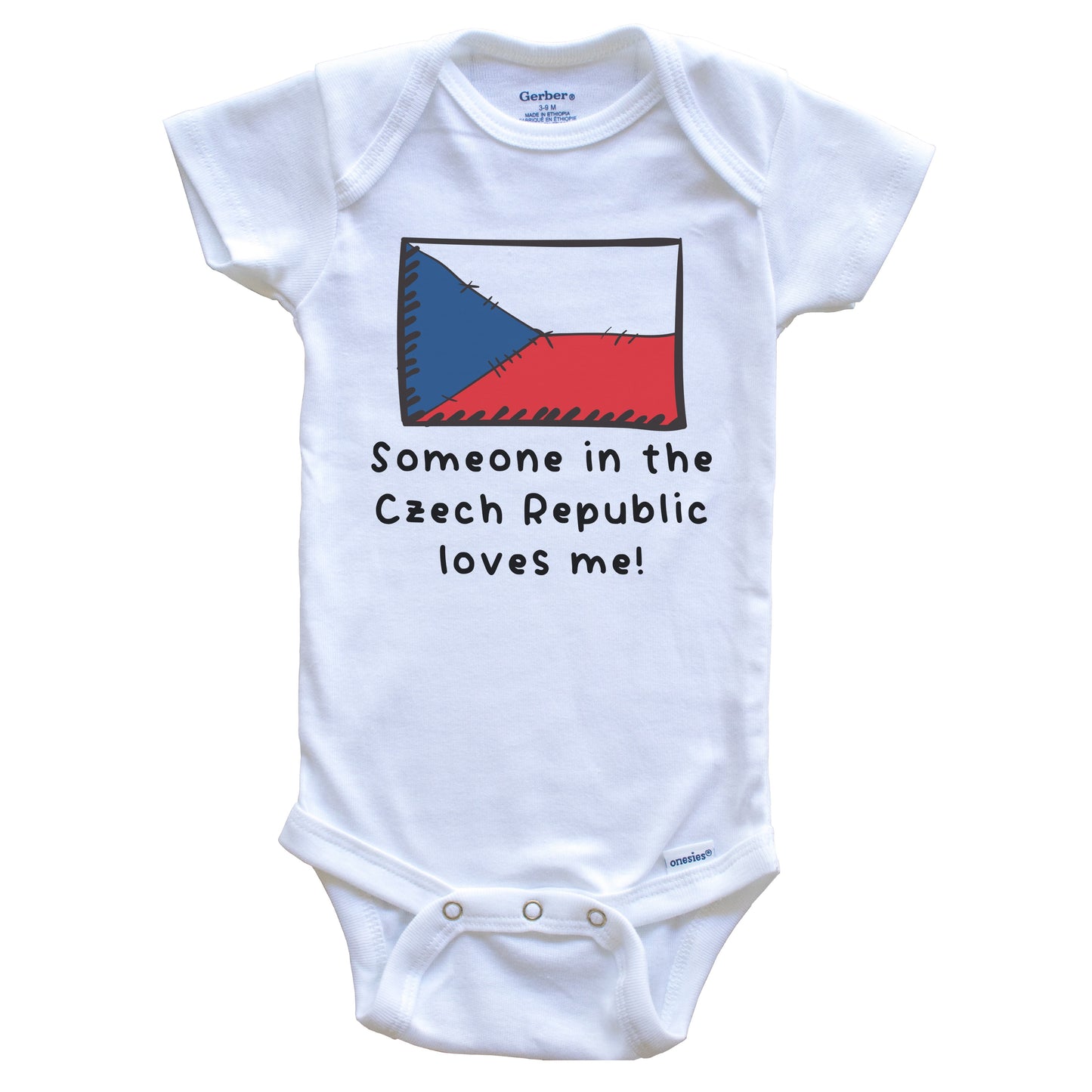 Someone in Czech Republic Loves Me Czech Flag Baby Onesie