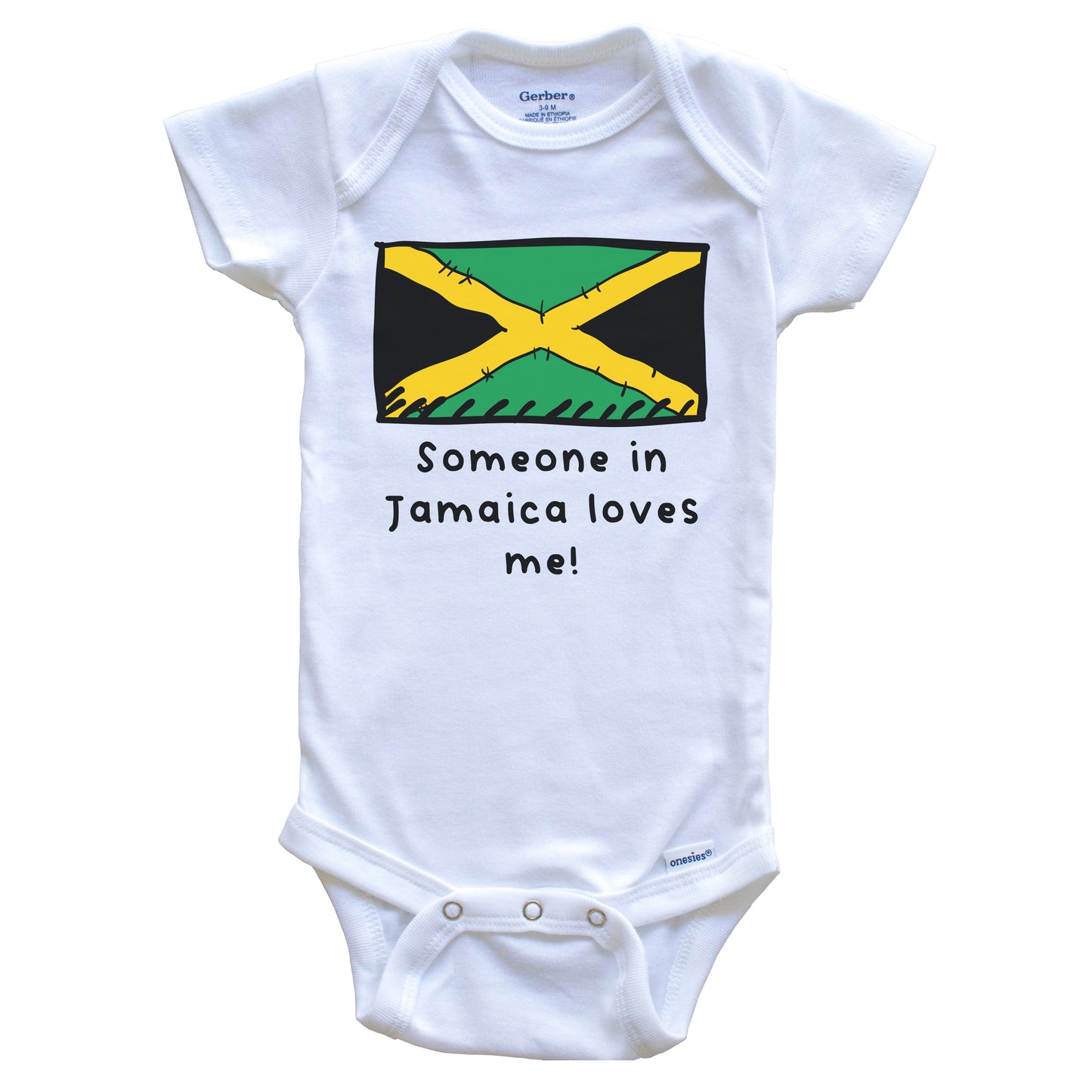 Someone in Jamaica Loves Me Jamaican Flag Baby Onesie