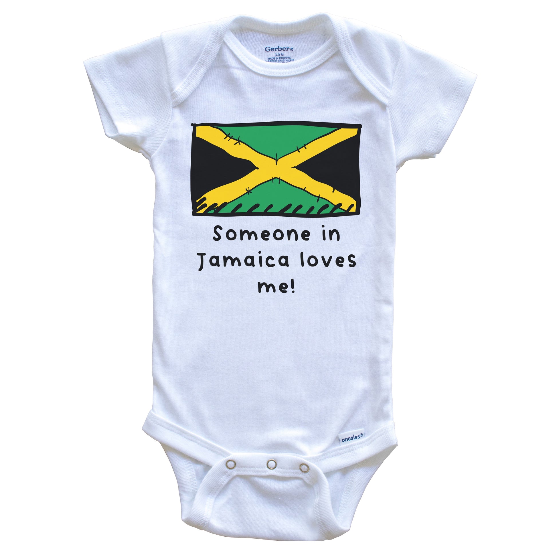Someone in Jamaica Loves Me Jamaican Flag Baby Onesie