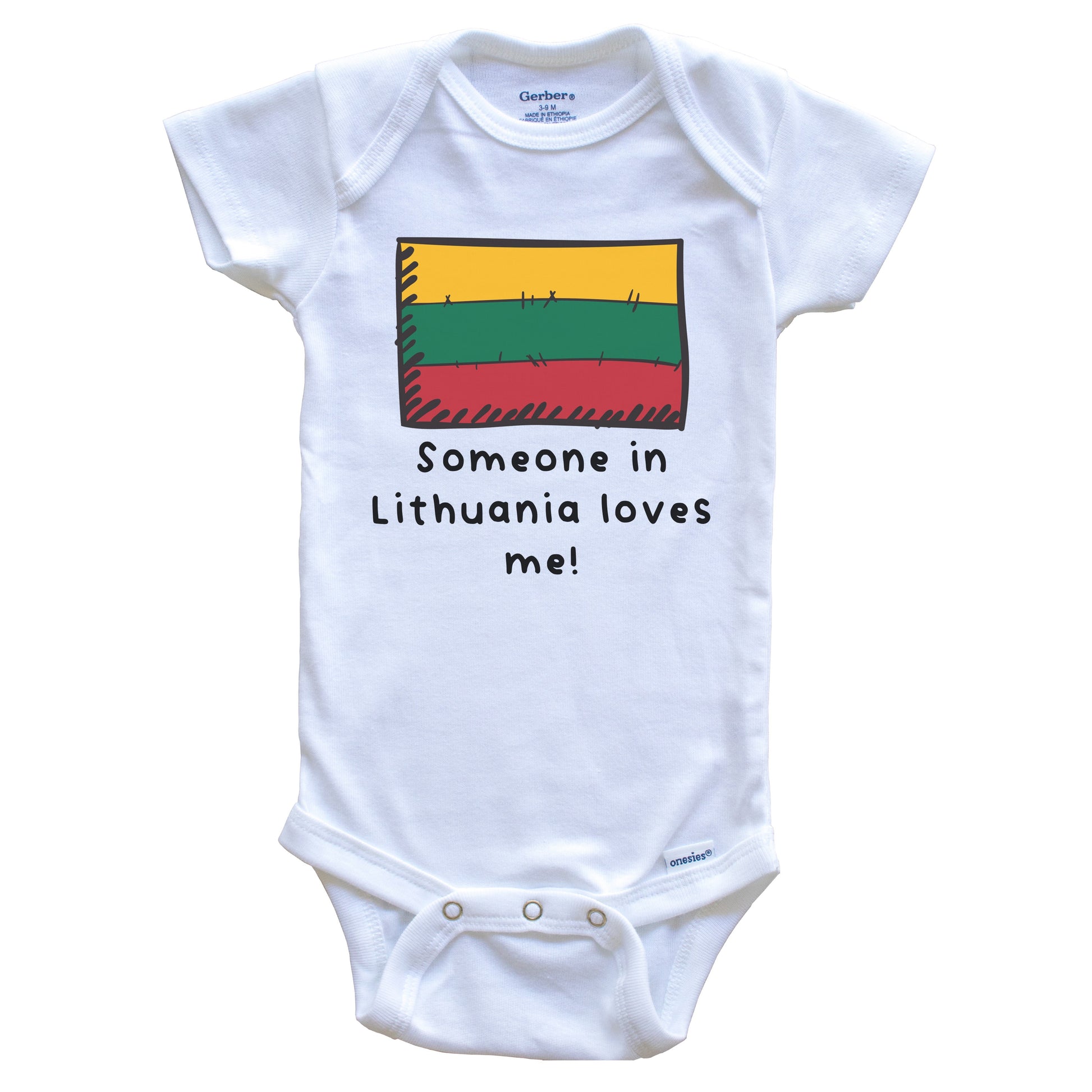 Someone in Lithuania Loves Me Lithuanian Flag Baby Onesie