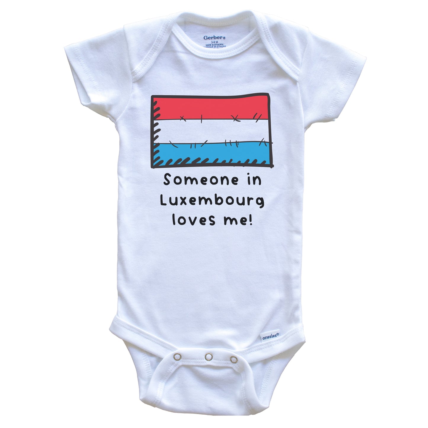 Someone in Luxembourg Loves Me Luxembourgish Flag Baby Onesie