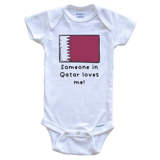 Someone in Qatar Loves Me Qatari Flag Baby Onesie