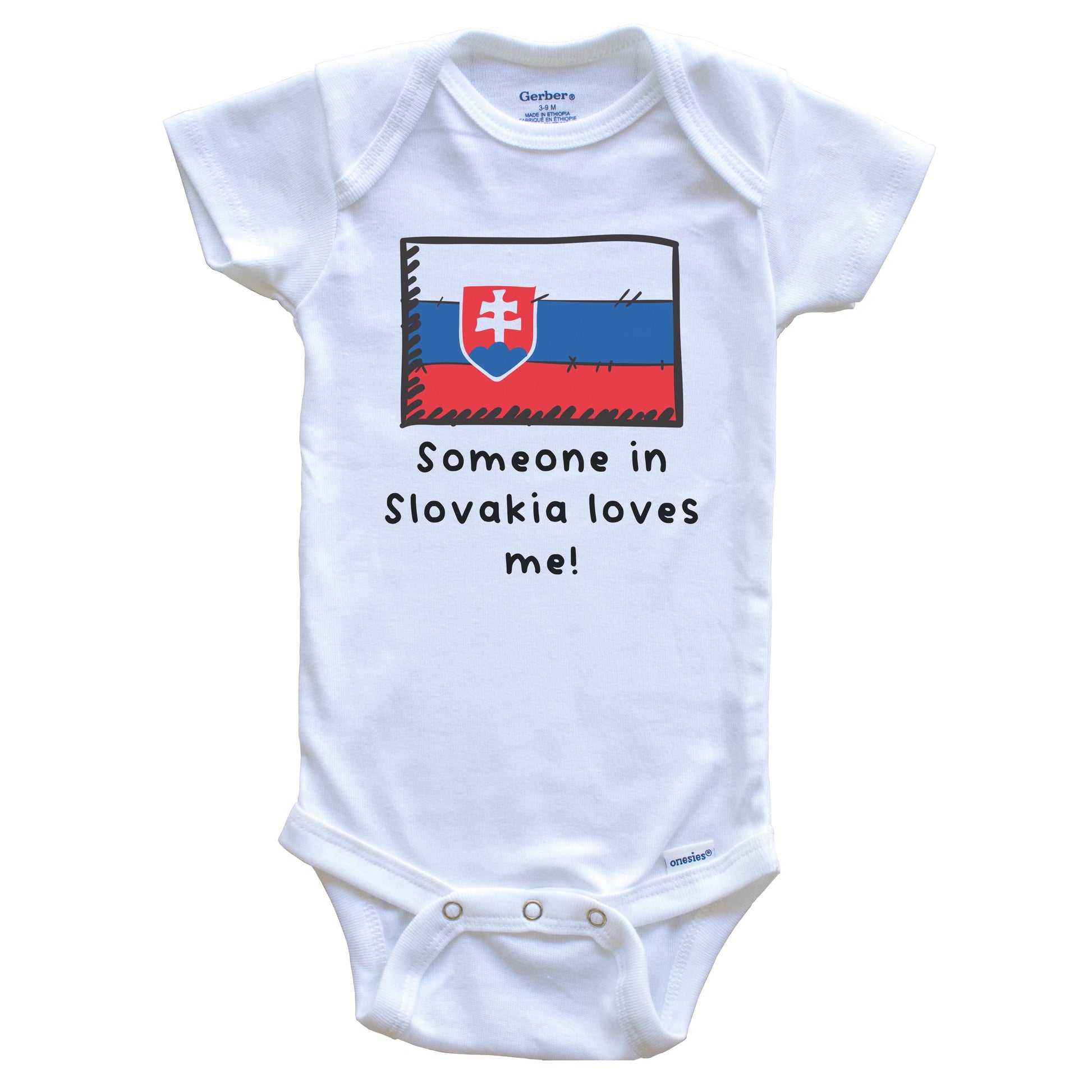 Someone in Slovakia Loves Me Slovakian Flag Baby Onesie