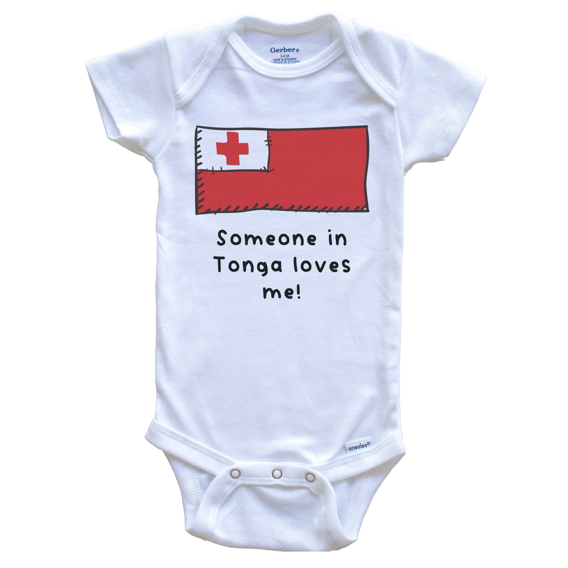 Someone in Tonga Loves Me Tongan Flag Baby Onesie