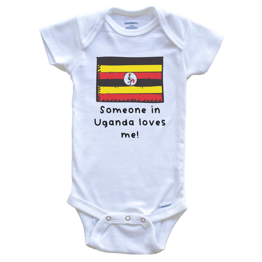Someone in Uganda Loves Me Ugandan Flag Baby Onesie