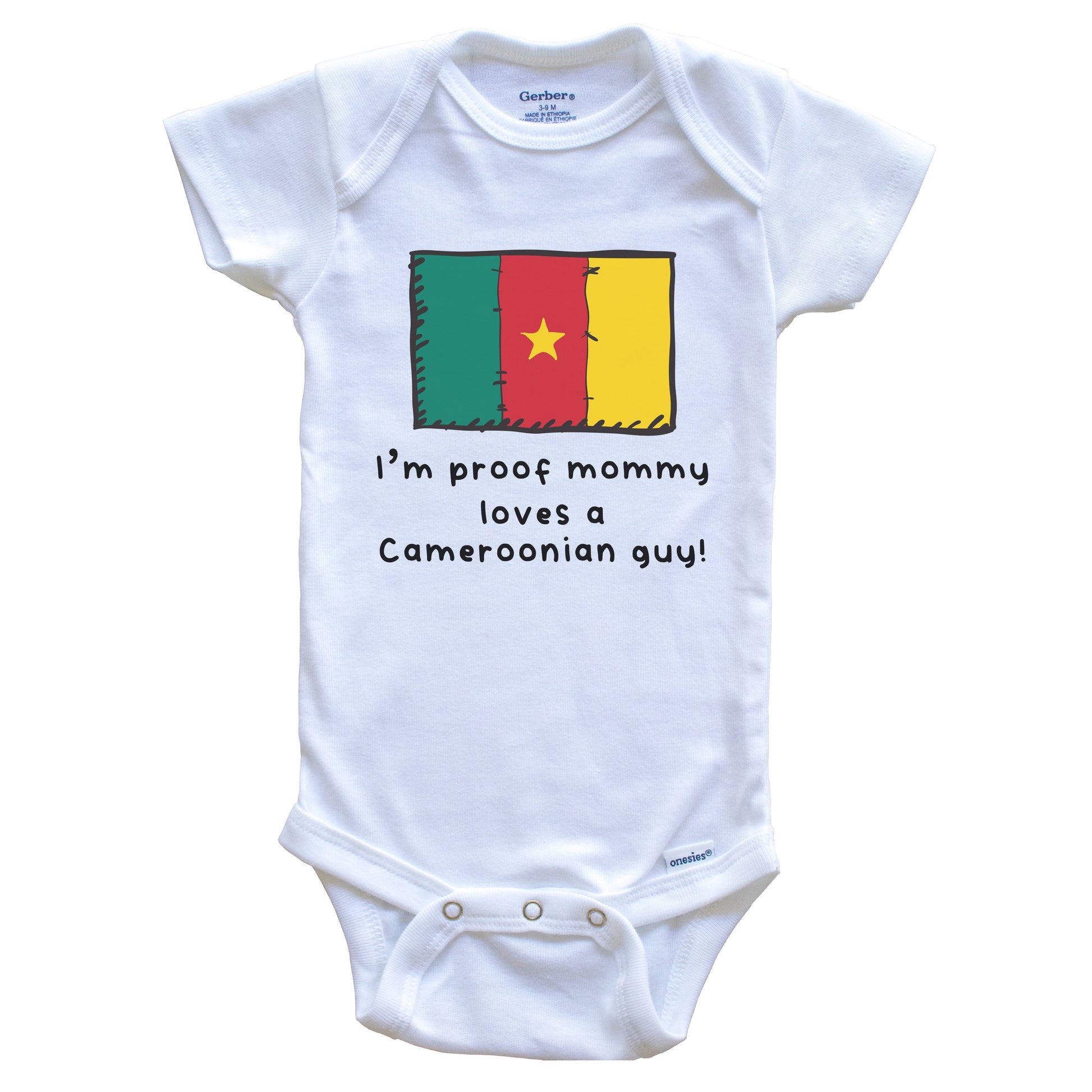 I'm Proof Mommy Loves A Cameroonian Guy Cameroon Flag Baby Onesie