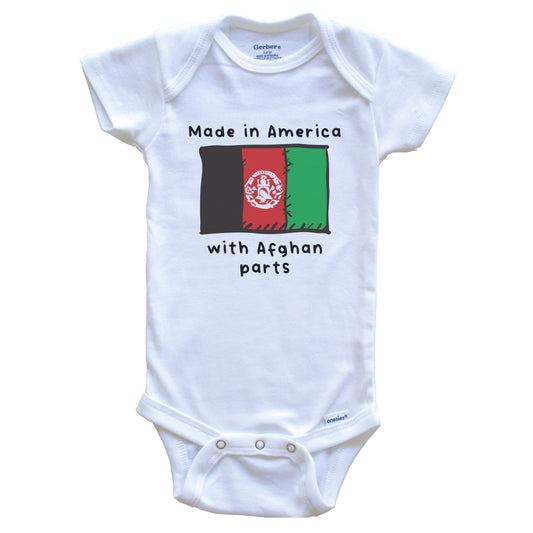 Made In America With Afghan Parts Afghanistan Flag Baby Onesie