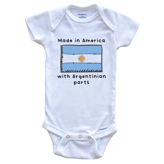 Made In America With Argentinian Parts Argentina Flag Baby Onesie