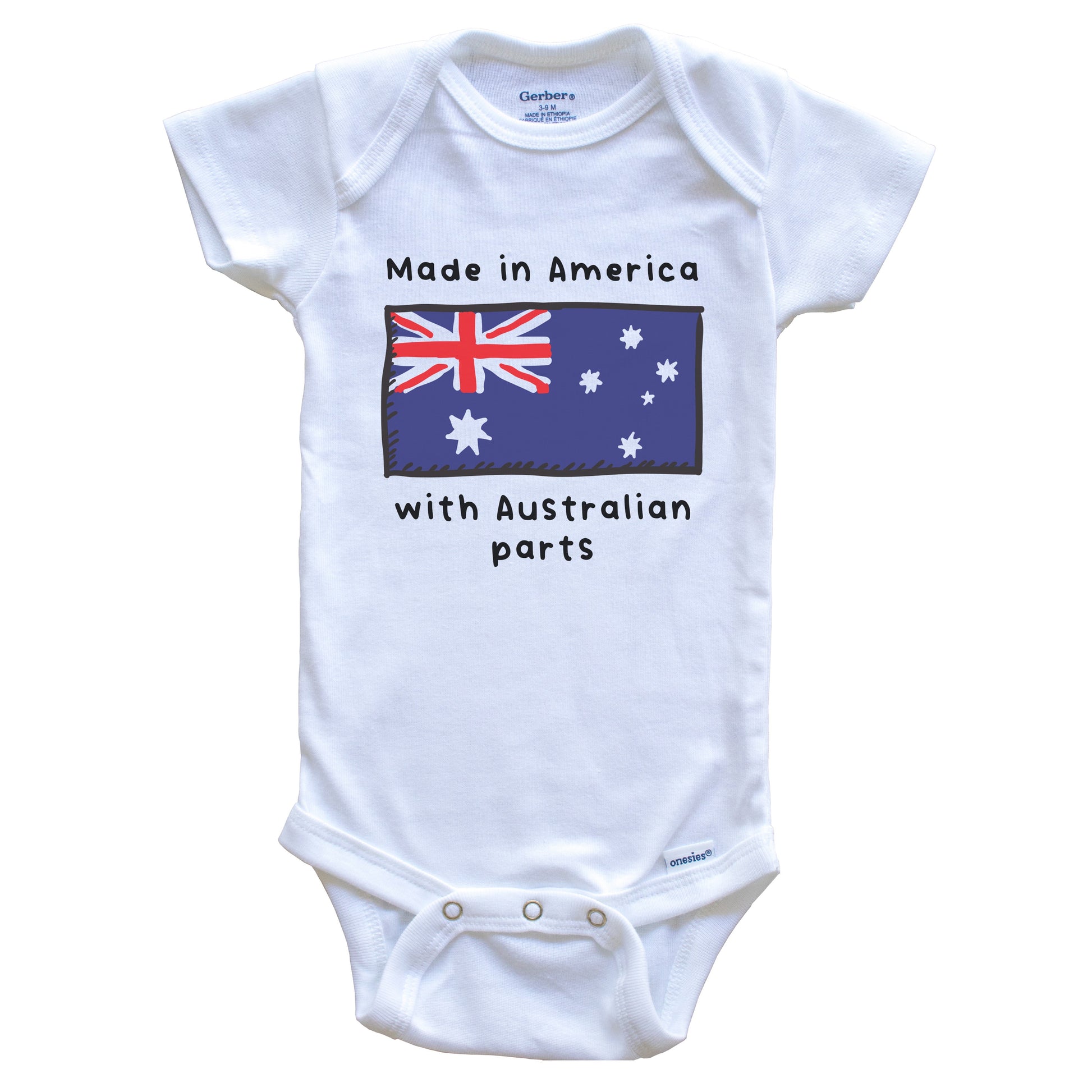 Made In America With Australian Parts Australia Flag Baby Onesie