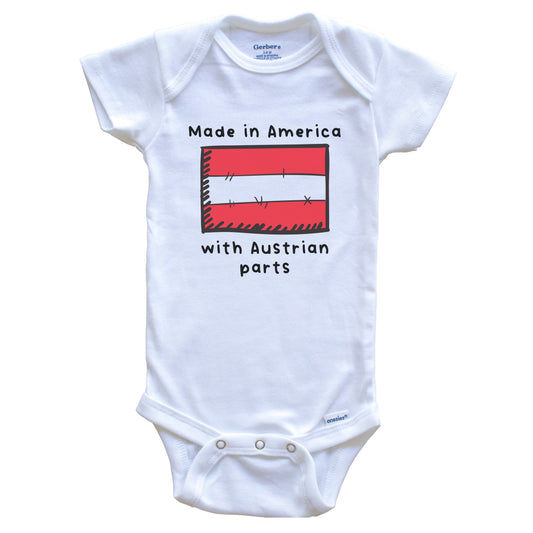 Made In America With Austrian Parts Austria Flag Baby Onesie