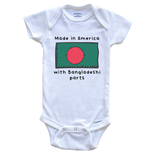 Made In America With Bangladeshi Parts Bangladesh Flag Baby Onesie
