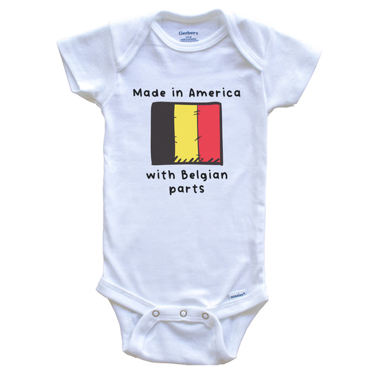 Made In America With Belgian Parts Belgium Flag Baby Onesie