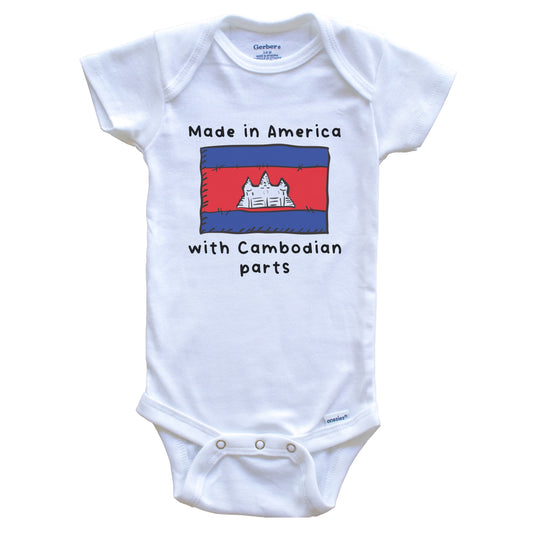 Made In America With Cambodian Parts Cambodia Flag Baby Onesie