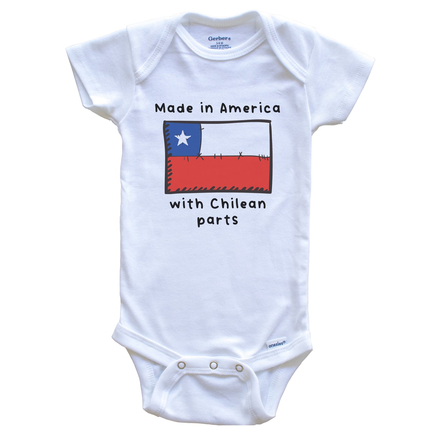 Made In America With Chilean Parts Chile Flag Baby Onesie