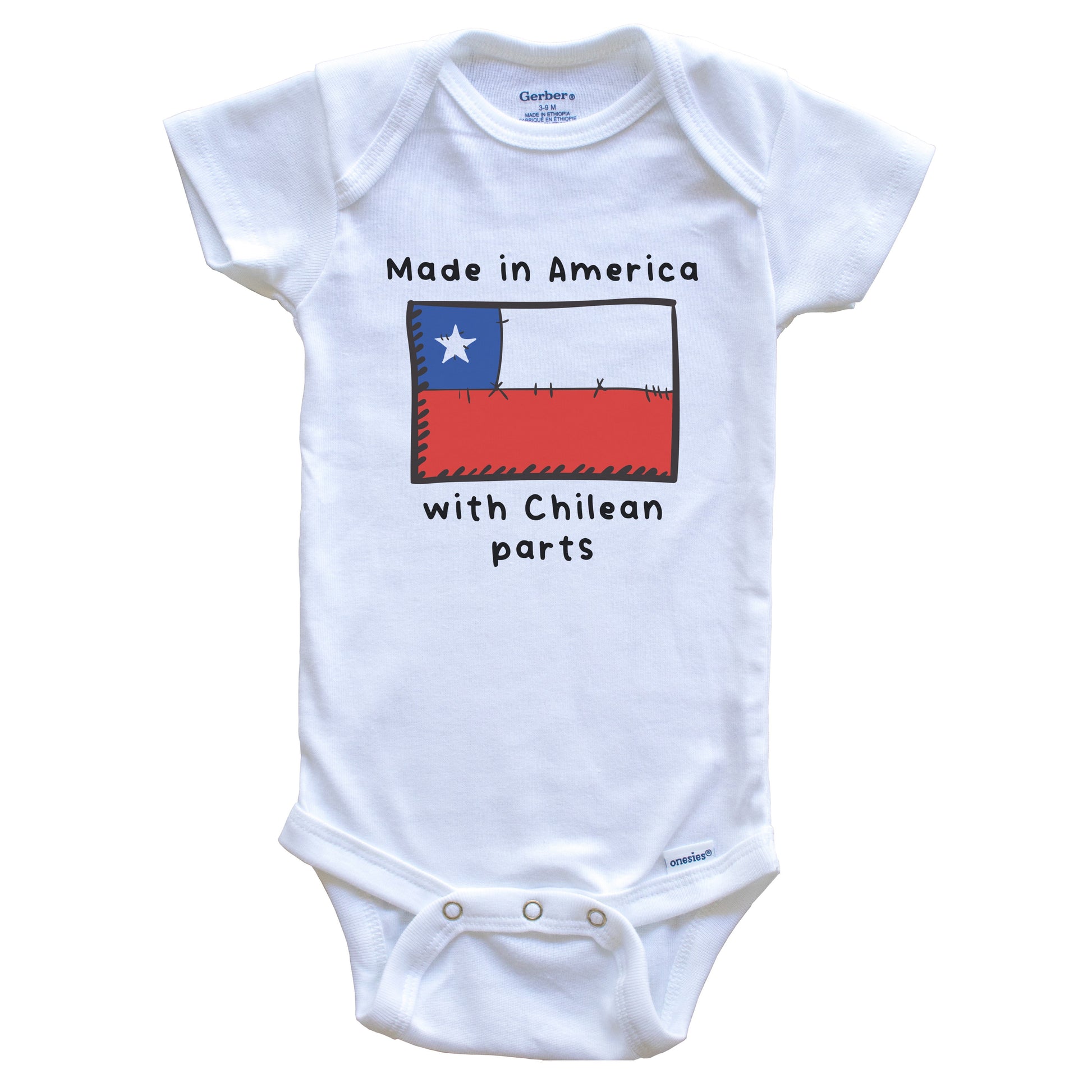 Made In America With Chilean Parts Chile Flag Baby Onesie