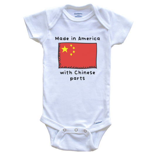 Made In America With Chinese Parts China Flag Baby Onesie