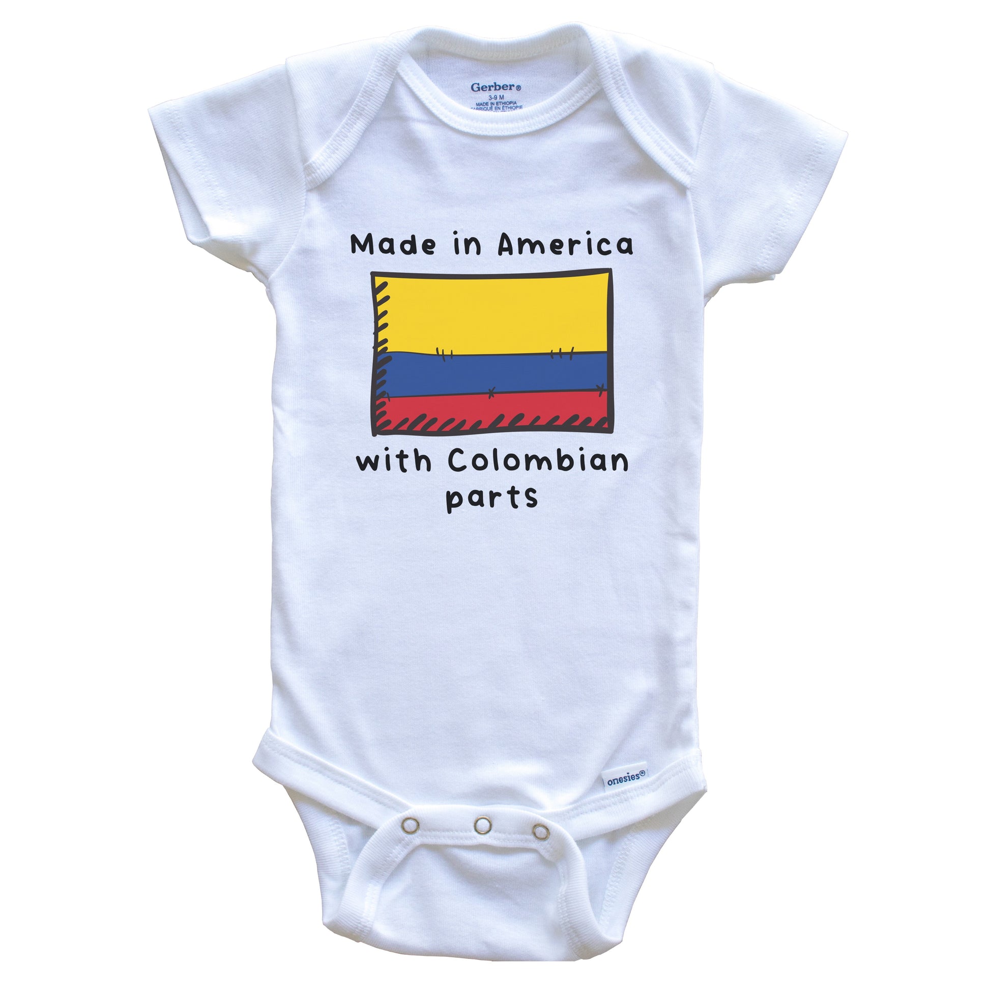 Made In America With Colombian Parts Colombia Flag Baby Onesie