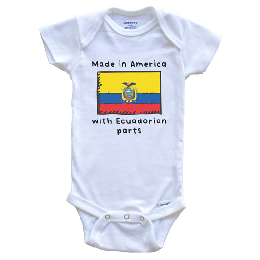 Made In America With Ecuadorian Parts Ecuador Flag Baby Onesie
