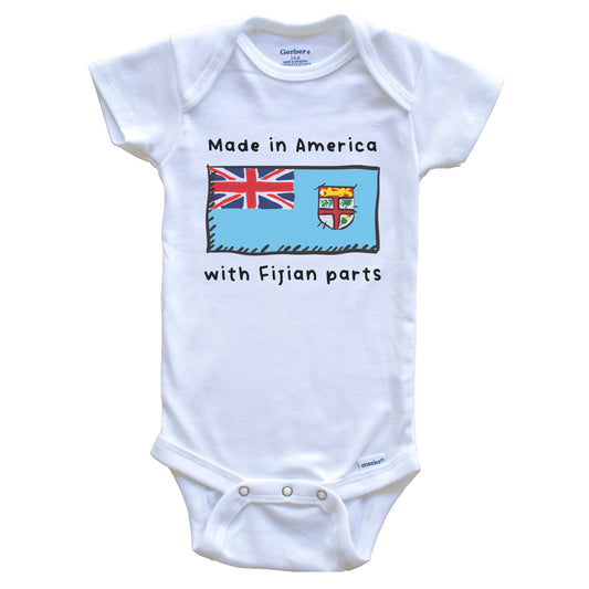 Made In America With Fijian Parts Fiji Flag Baby Onesie