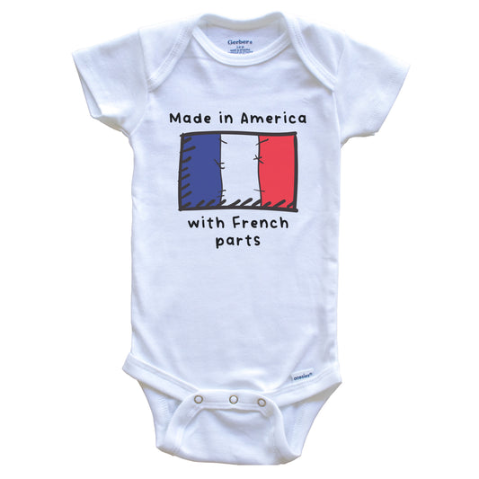 Made In America With French Parts France Flag Baby Onesie