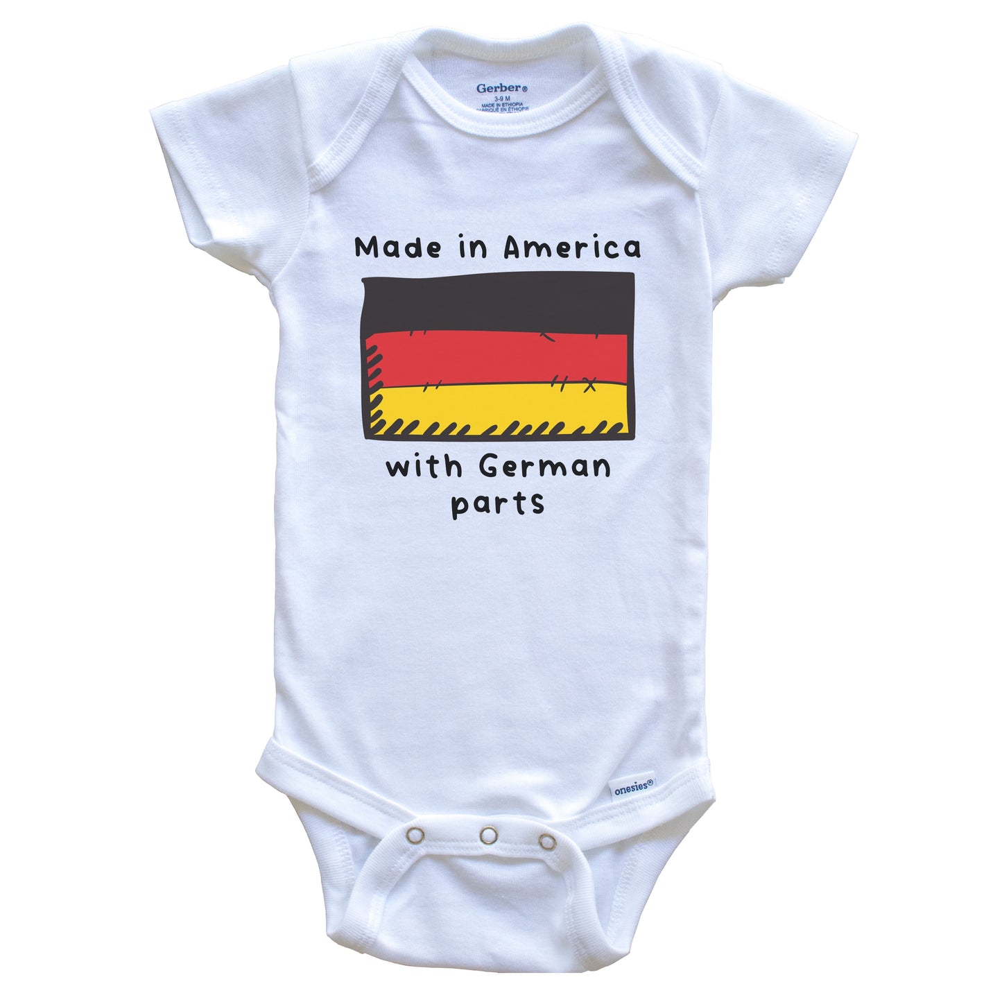 Made In America With German Parts Germany Flag Baby Onesie