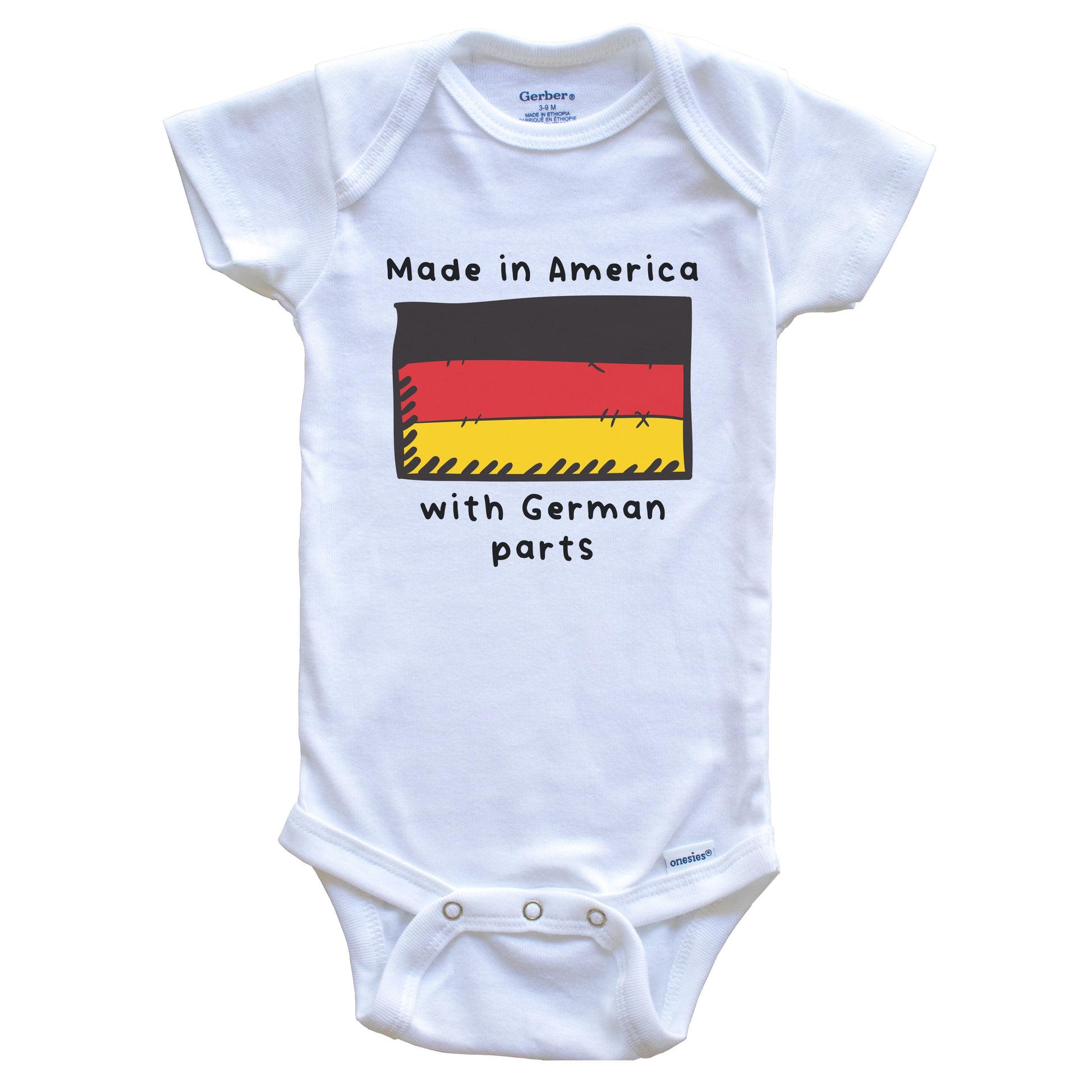 Made In America With German Parts Germany Flag Baby Onesie