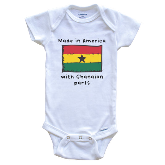 Made In America With Ghanaian Parts Ghana Flag Baby Onesie