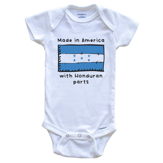 Made In America With Honduran Parts Honduras Flag Baby Onesie