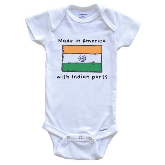 Made In America With Indian Parts India Flag Baby Onesie