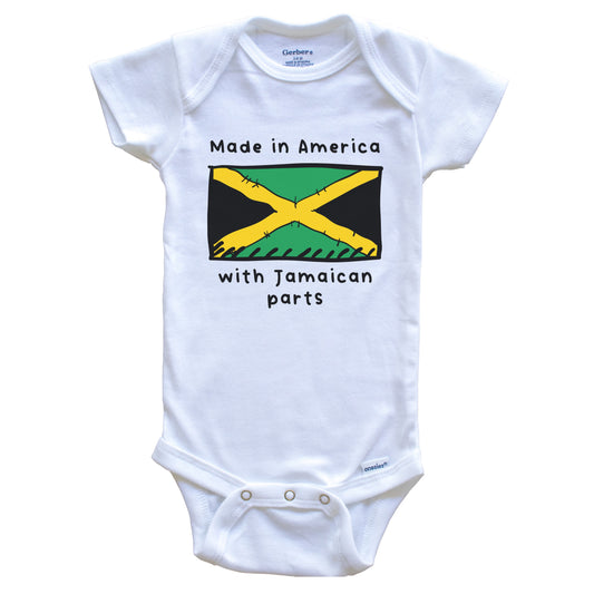 Made In America With Jamaican Parts Jamaica Flag Baby Onesie