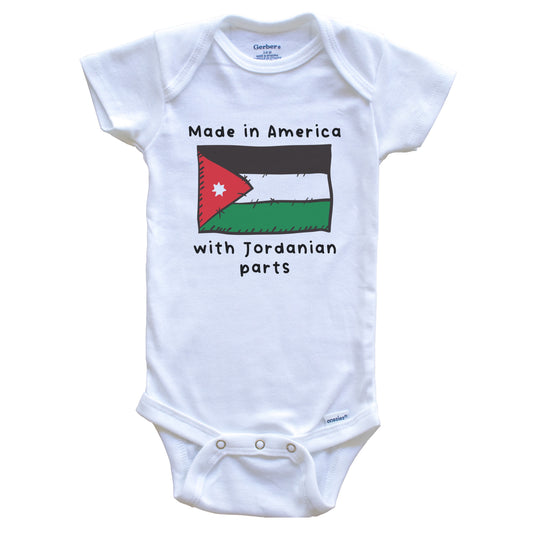 Made In America With Jordanian Parts Jordan Flag Baby Onesie