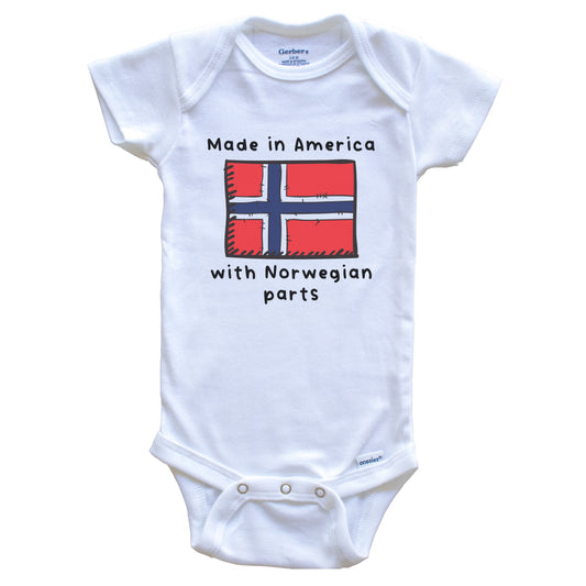 Made In America With Norwegian Parts Norway Flag Baby Onesie