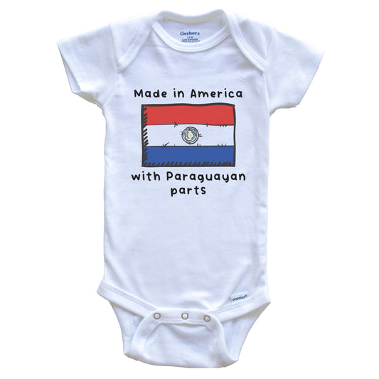 Made In America With Paraguayan Parts Paraguay Flag Baby Onesie