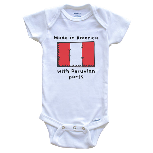Made In America With Peruvian Parts Peru Flag Baby Onesie
