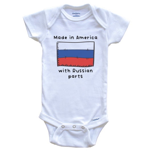Made In America With Russian Parts Russia Flag Baby Onesie