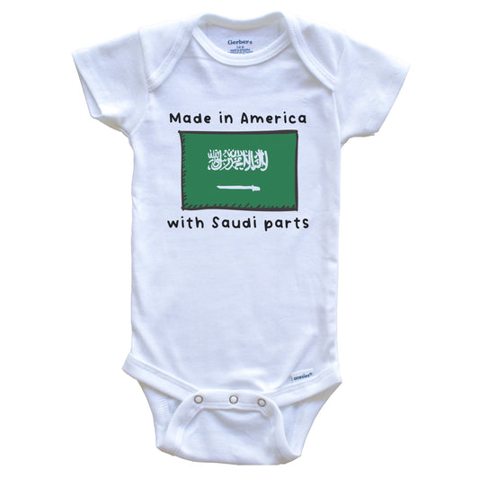 Made In America With Saudi Parts Saudi Arabia Flag Baby Onesie