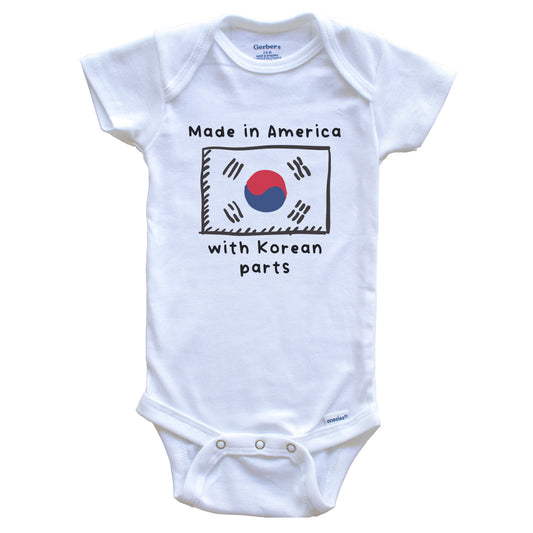 Made In America With Korean Parts South Korea Flag Baby Onesie